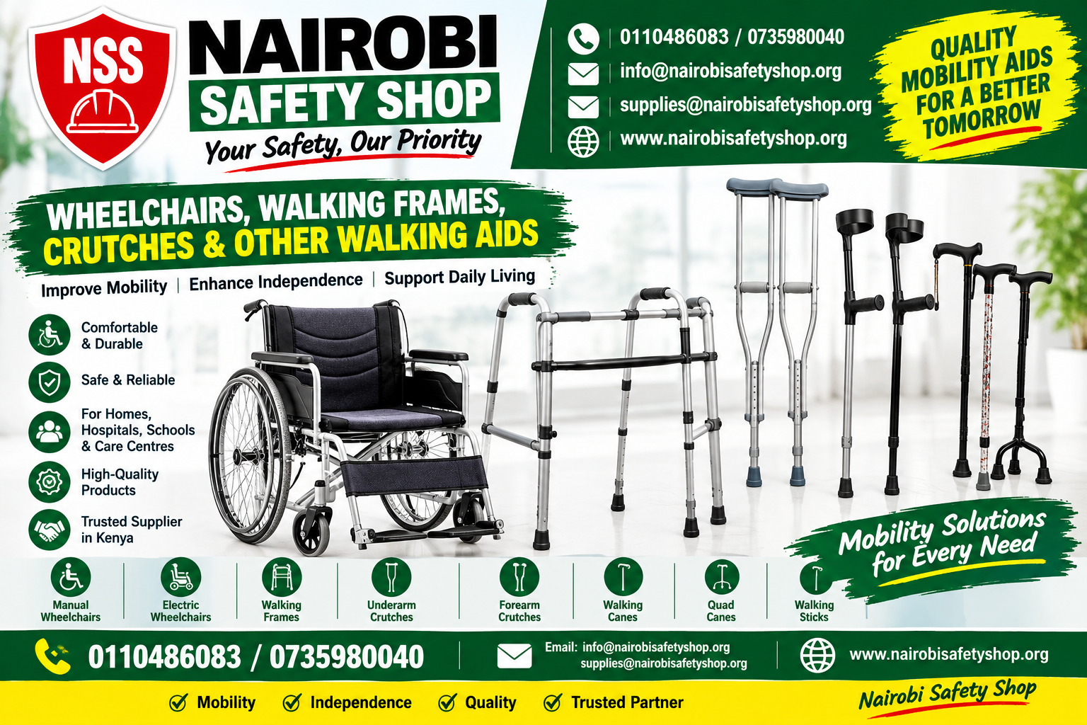 Wheelchairs, Walking Frames & Crutches in Kenya | Nairobi Safety Shop