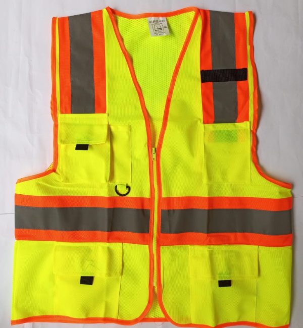 DESIGNED PERFORATED ORANGE GREEN REFLECTIVE VEST